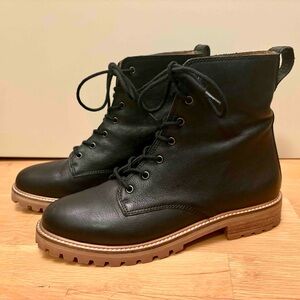 Madewell Clair Lace-Up Boots in Black - Size 7